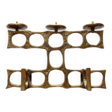 Brutalist metal candlestick from the mid-century by Heinz Goll