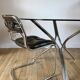 Dining / living table in chrome and smoked glass design 70s