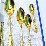 Prestige case for Odiot cutlery, solid silver and gold