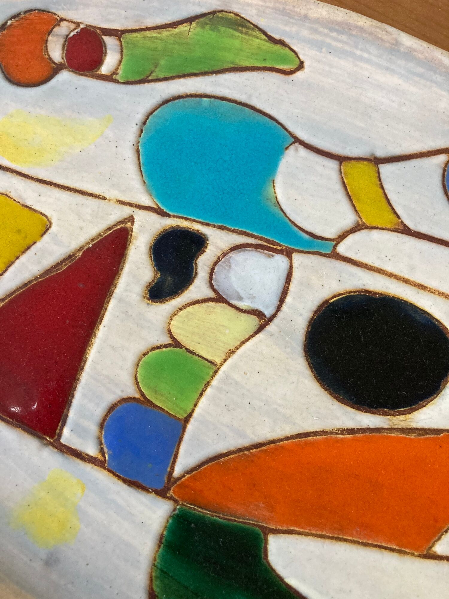 Enamelled ceramic dish MC Treinen Vallauris