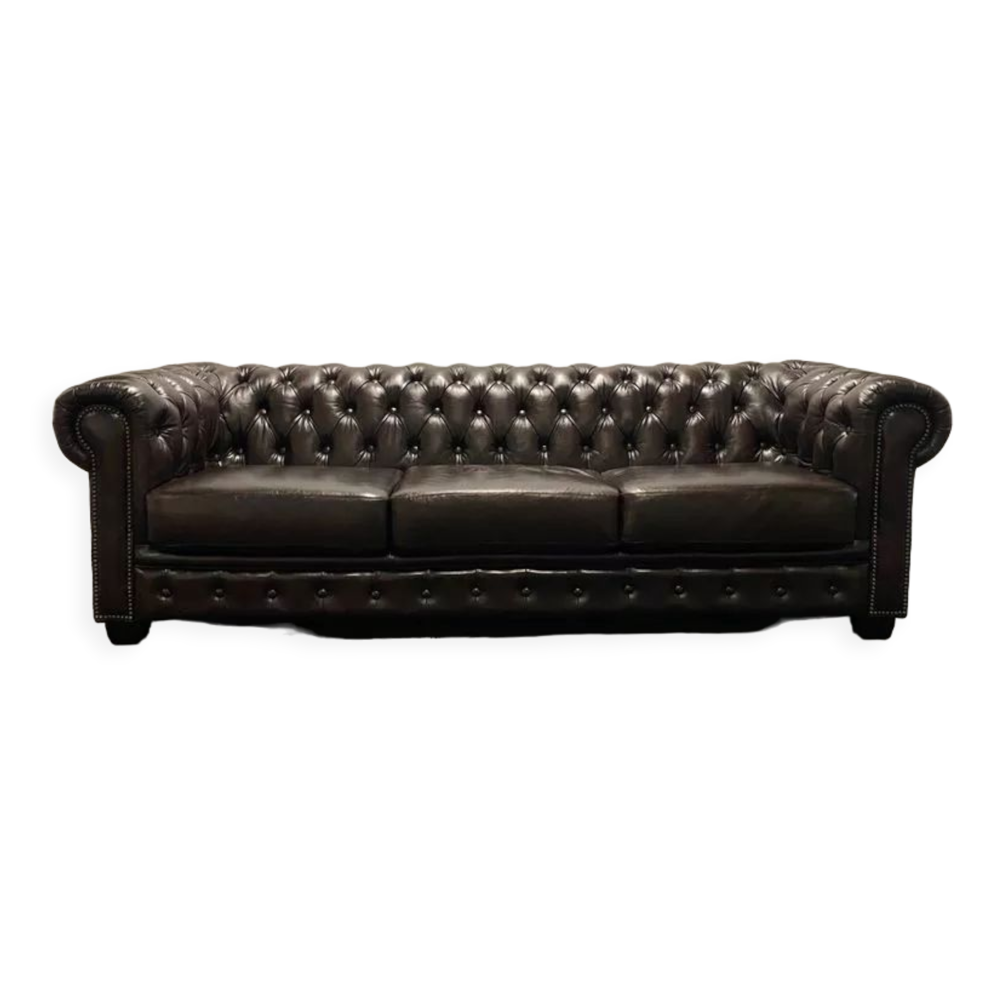Brown leather Chesterfield vintage Sofa