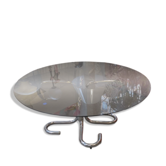 1970s chrome-legged coffee table