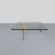 KW-1 glass and travertine coffee table by Hank Kwint for Metaform 1980s