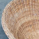 Wicker lounge chair in the style of Dirk Van Sliedregt for Rohé Noordwolde, Netherlands, 1960s.