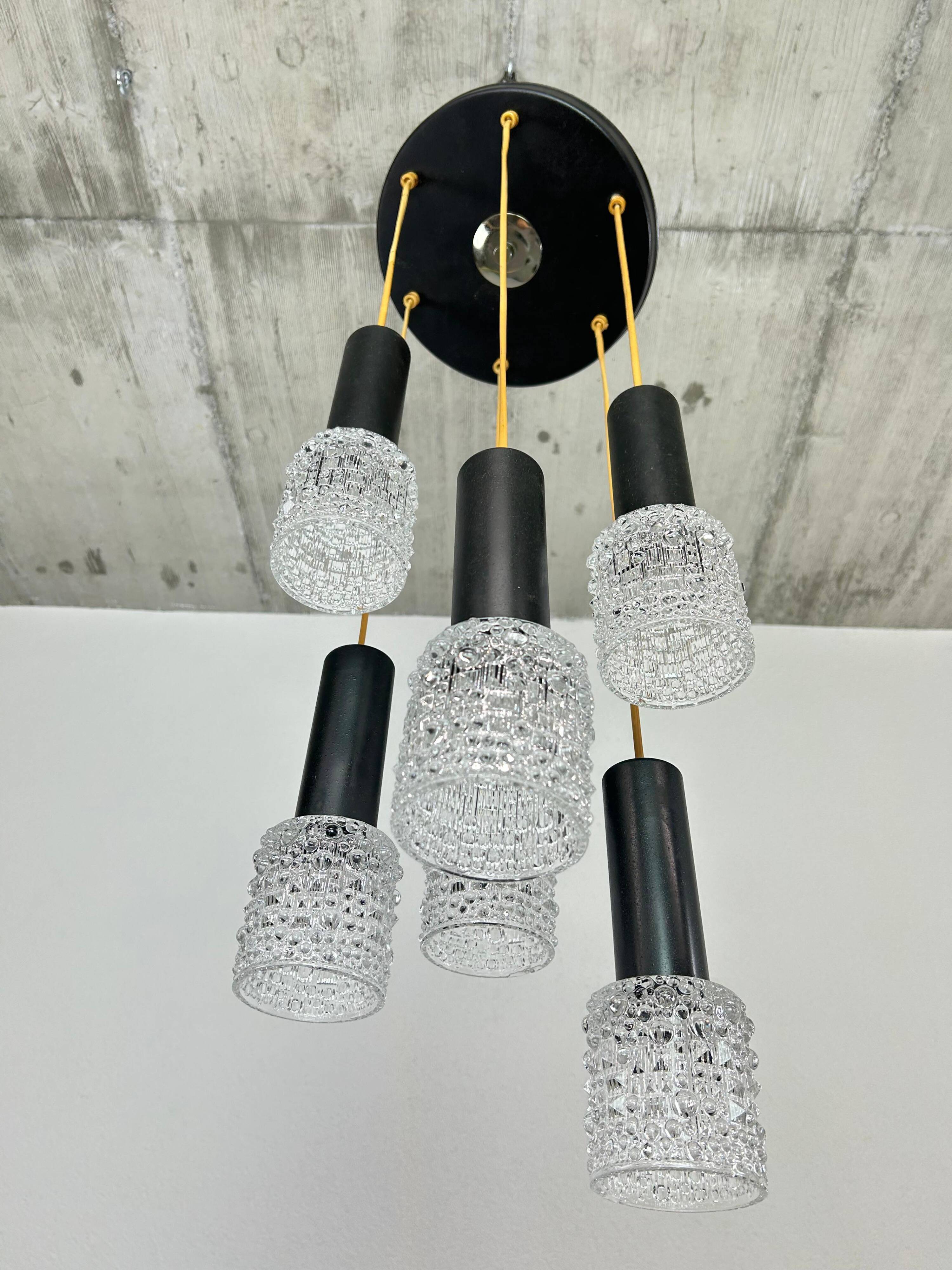 Modern mid-century pendant lamp by Elektroinstala Jílové