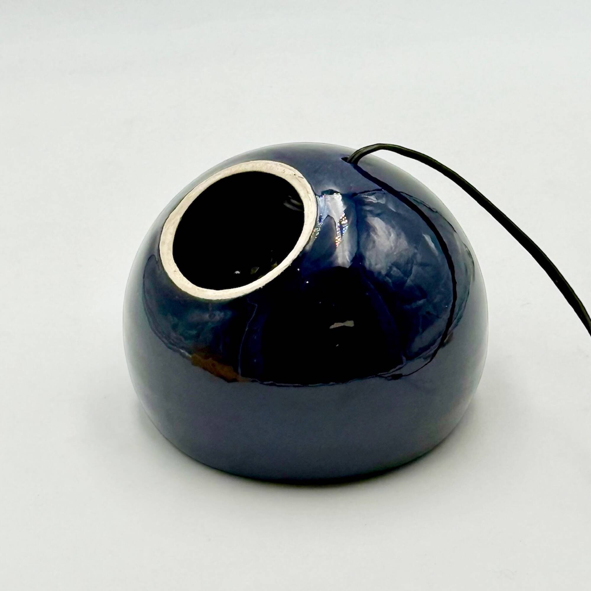 Vintage Blue Ceramic Lamp from Italy, 1970s