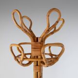 Vintage Curved Bamboo Coat Rack, Italy, 1950s