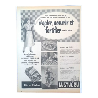 Publicité papier marque Lustucru issue d'une revue d'époque