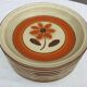 Set 11 plates 1970 Revernay Sarreguemines orange and brown on sandstone background