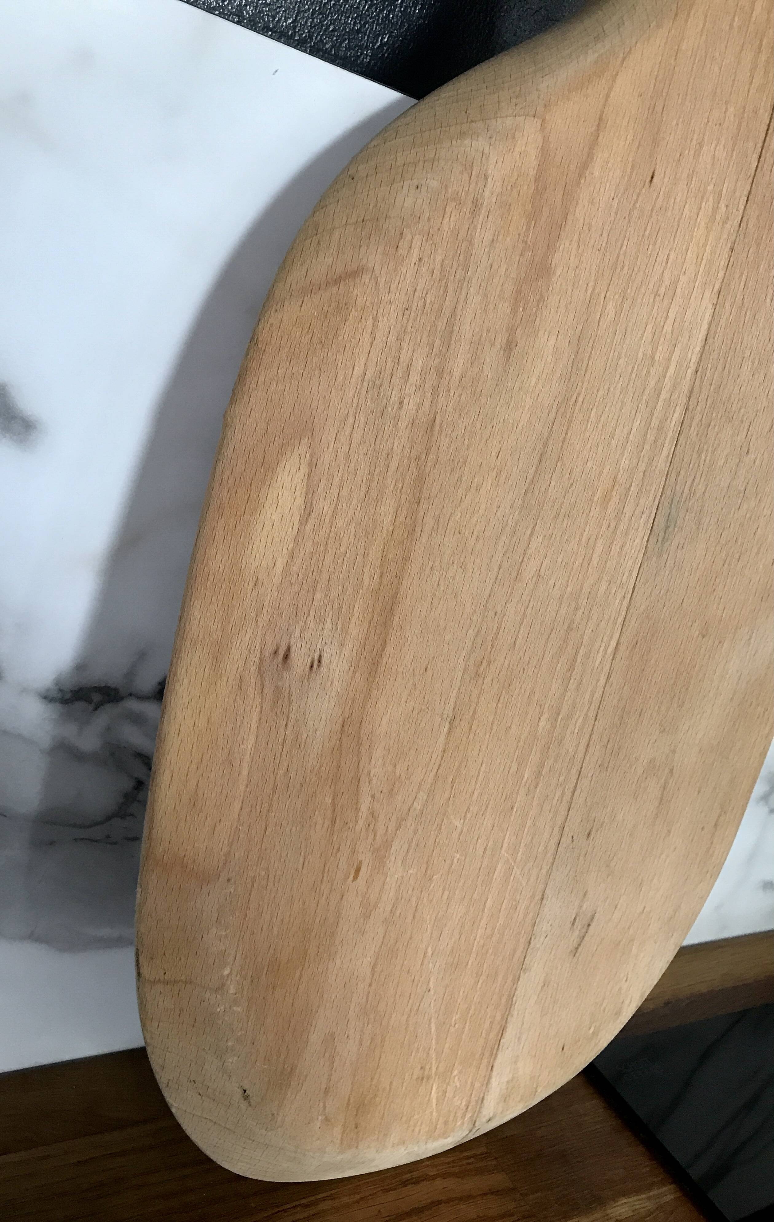 Vintage cutting board with swan neck handle