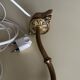 Antique gilded bronze wall lamp with frosted glass tulip