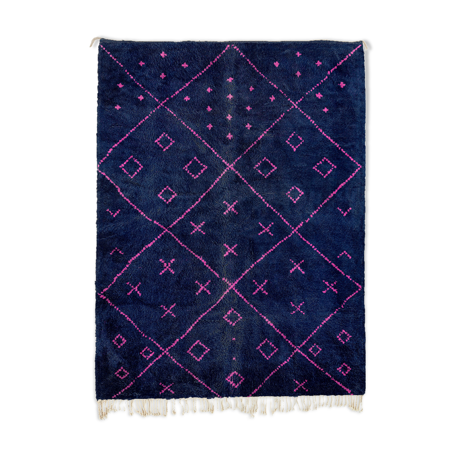 Modern Moroccan carpet dark blue