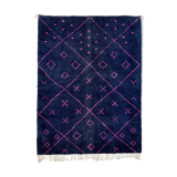 Modern Moroccan carpet dark blue