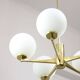 Mid-century Modern Italian Brass and Opaline Chandelier, 1960s