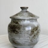 sanded stoneware pot signed Chantal and Thierry Robert