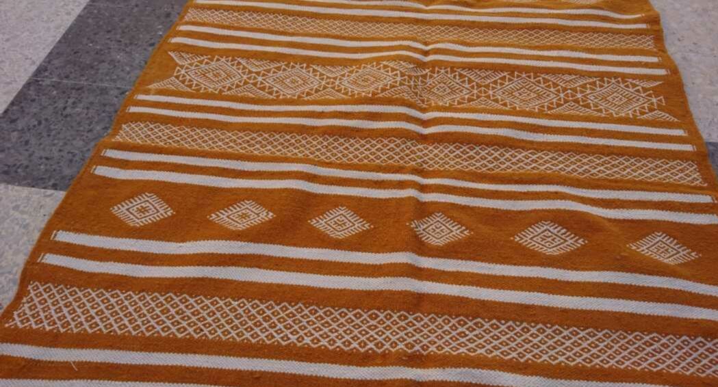 Yellow kilim handmade woollen 190x105cm