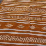 Kilim jaune fait à la main en laine 190x105cm
