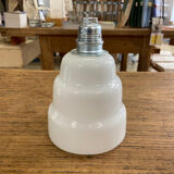 Set of 3 white glass lampshades for suspension