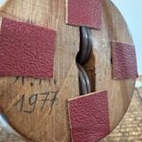 Turned wood lamp from the 70s