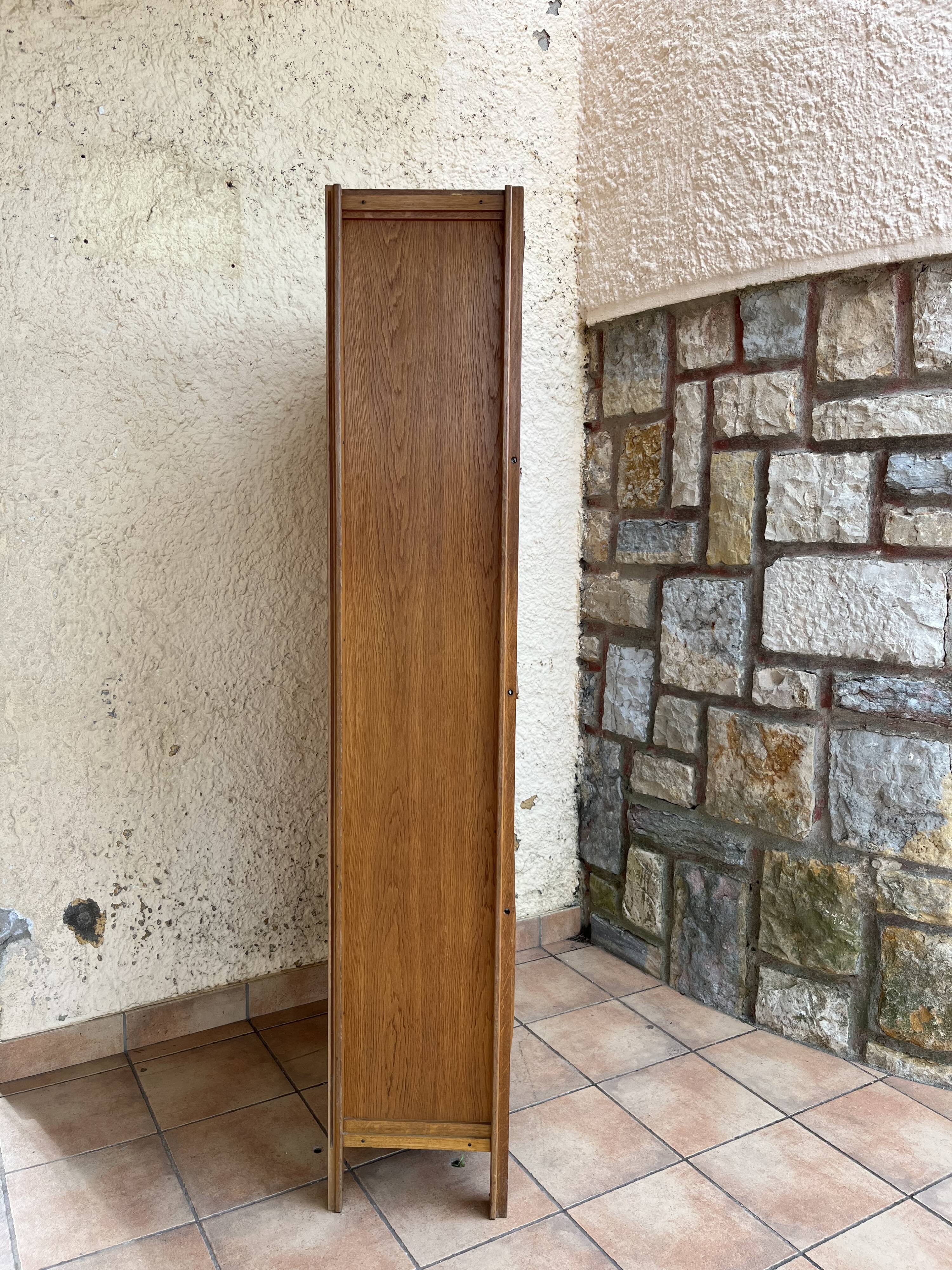 1950 oak glazed bookcase Émile SEIGNEUR