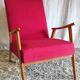 Scandinavian style armchair in wood and fabrics - 1960s