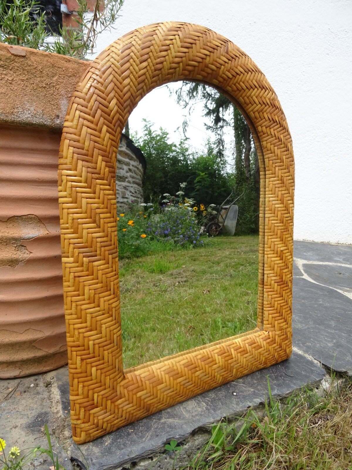 Rattan mirror 52 x 40 cm