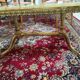 Table basse vintage en marbre et bronze