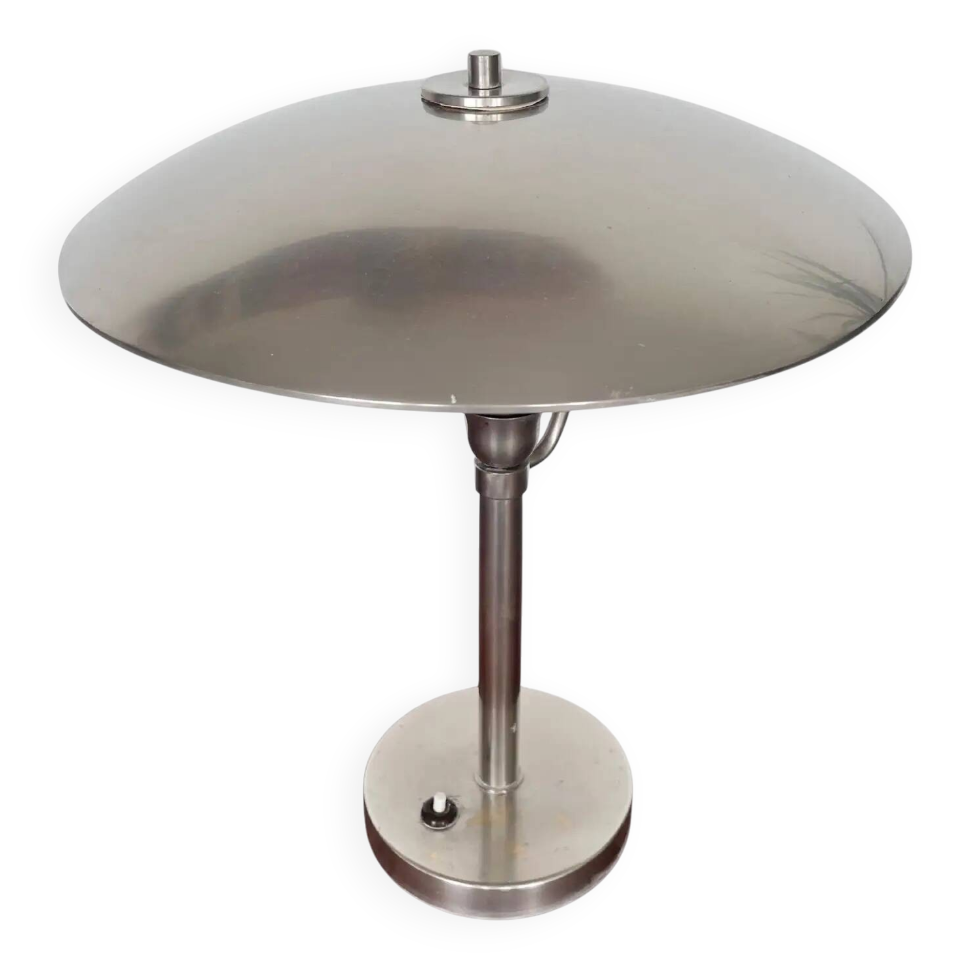 1930s big Bauhaus chrome table lamp, Czechoslovakia