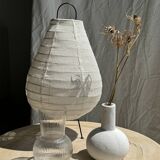 Ribbed glass ball vase