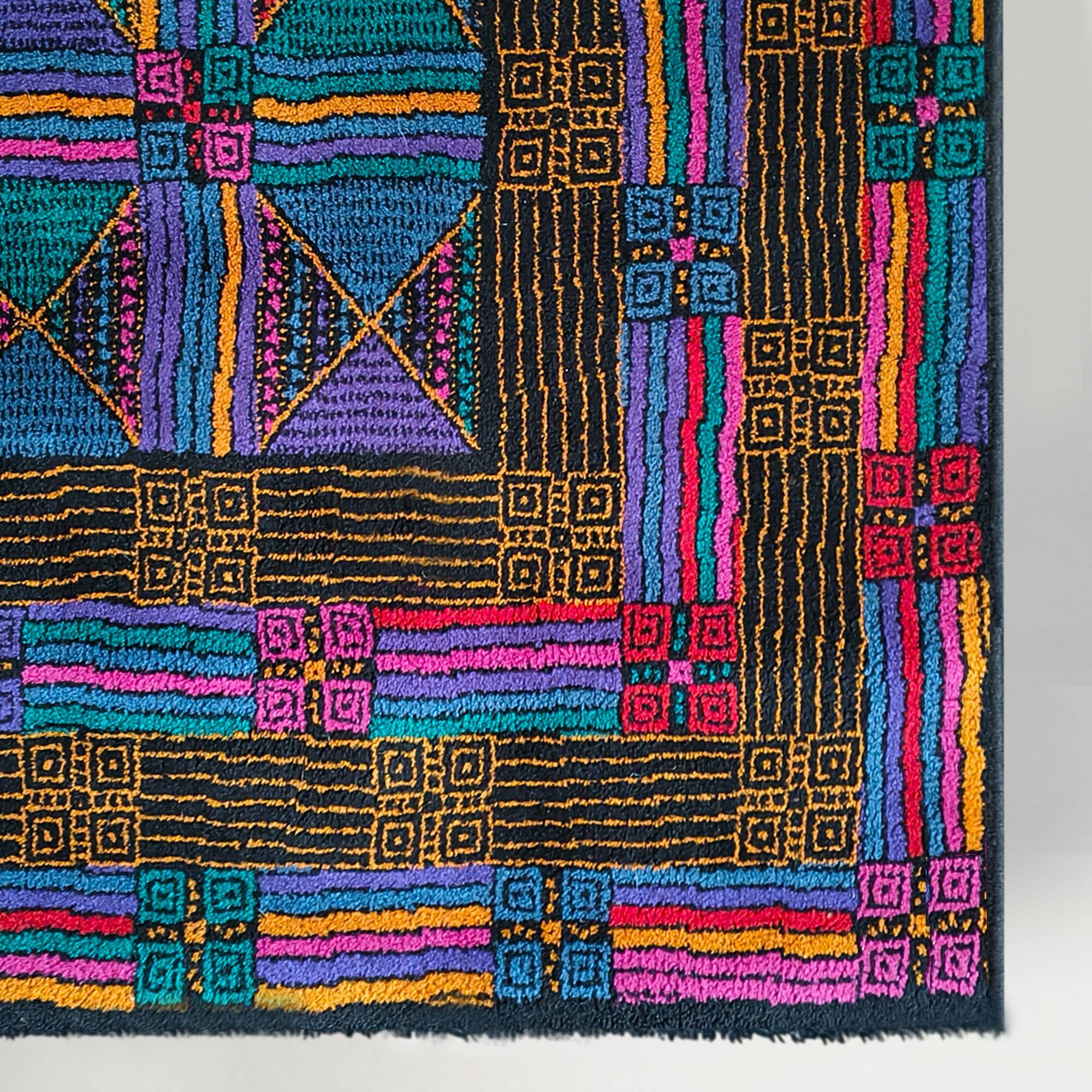 1980s Gorgeous Missoni Geometric Wool Rug for T&J Vestor