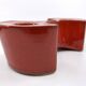 3 red ceramic candlesticks • Cari Zalloni • Steuler • 1970