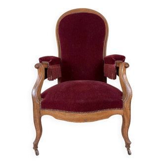 Voltaire armchair with rack 19th century in walnut