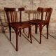 Pair of curved wooden bistro chairs 4 50s bars
