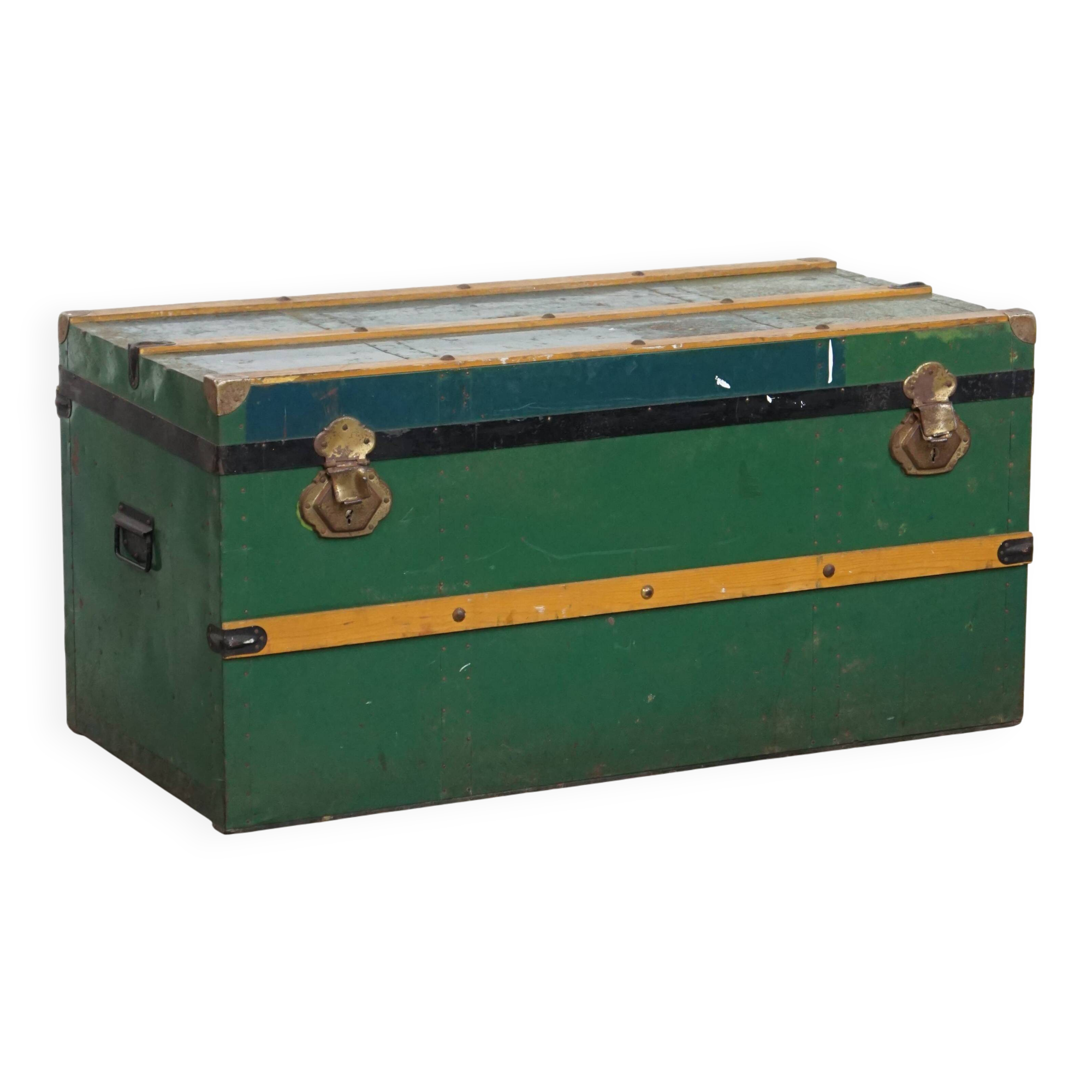 Large Antique Travel Trunk / Coffee Table from the Early 1900s with Handles