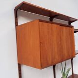 Scandinavian modular shelf in royal teak system by Poul Cadovius