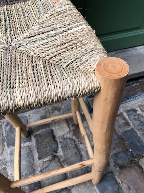 High wood and rope stool