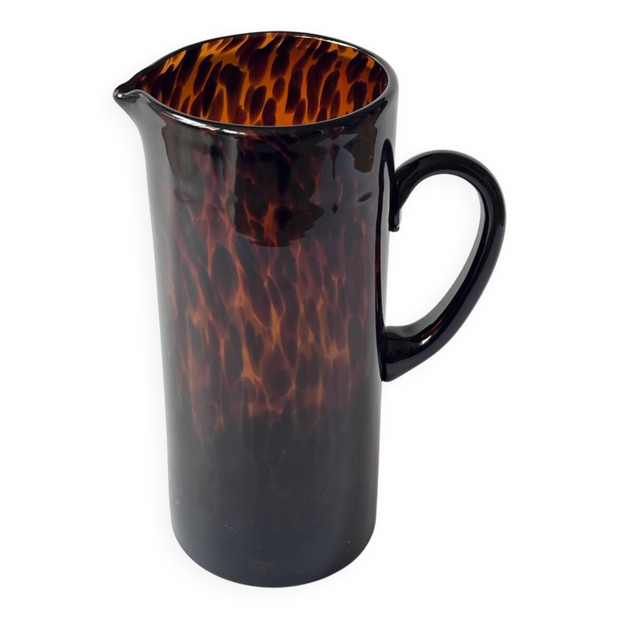 Dior Style Tortoiseshell Blown Glass Pitcher Vase