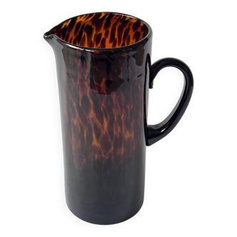 Dior Style Tortoiseshell Blown Glass Pitcher Vase