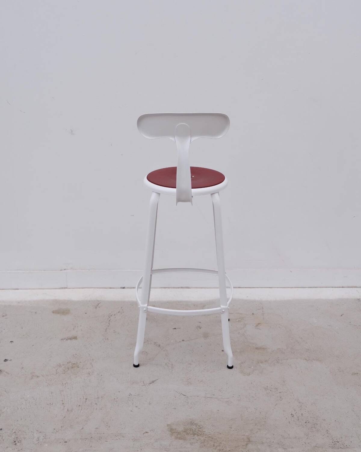 NICOLLE high chair in metal and leather