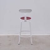 NICOLLE high chair in metal and leather