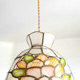 Mother-of-pearl suspension with art deco flowers