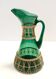 Green Hand Blown Glass and Wicker Jug / Vase, Empoli, Italy