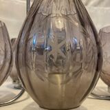 Vintage Lustre with 5 Mauve light lights