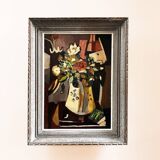 Cubist bouquet painting