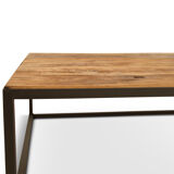 Coffee table in antique oak and iron