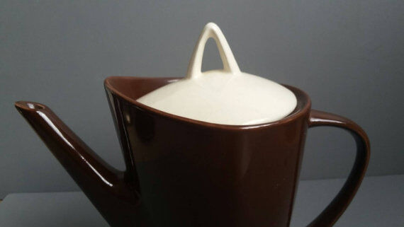 50's chocolate brown teapot
