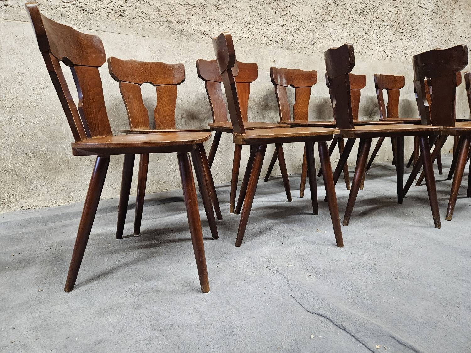 Set of 12 vintage bistro chairs 1960
