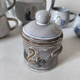 Stoneware tea set with swan decor – Hygge & Lagom spirit