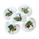 Set of 5 vintage salad plates, porcelain from Limoges