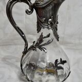 Antique crystal and silver-plated jug